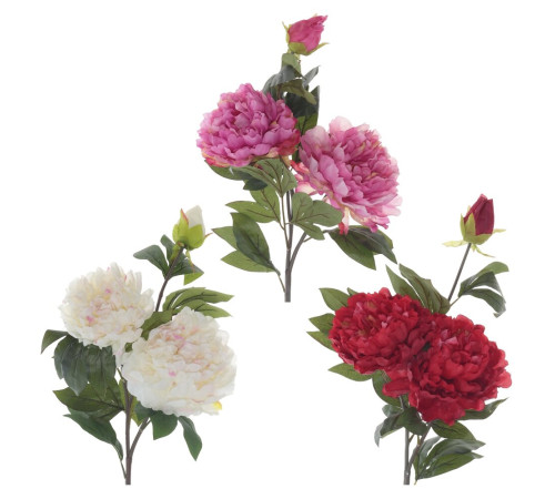 Цветок искусственный "Пион", L25 W25 H96 см, 3в.																			