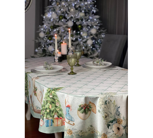 Скатерть столовая "Vintage story" овал*250																			