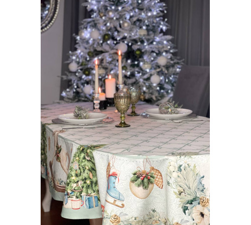 Скатерть столовая "Vintage story" овал*250																			