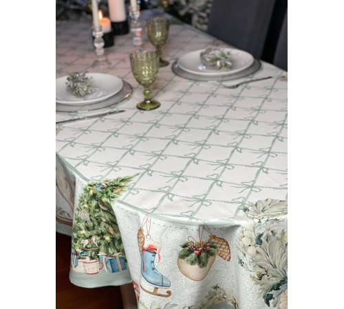 Скатерть столовая "Vintage story" овал*250																			