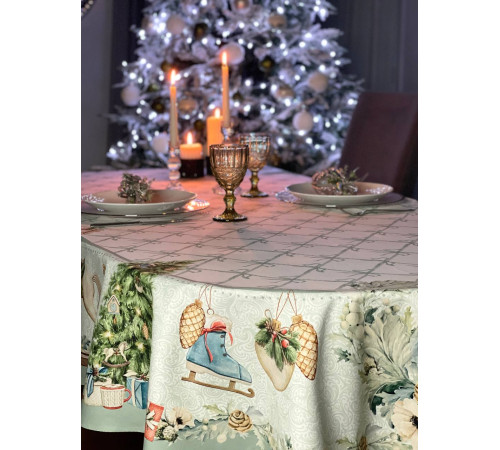 Скатерть столовая "Vintage story" овал*250																			