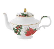 Фарфоровый заварочный чайник 800 мл в цветной коробке POINSETTIA&BERRIES