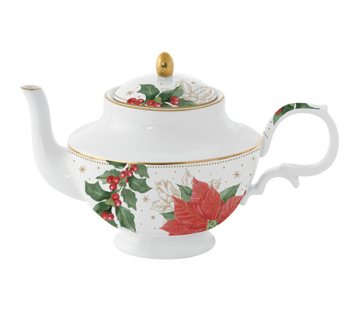 Фарфоровый заварочный чайник 800 мл в цветной коробке POINSETTIA&BERRIES