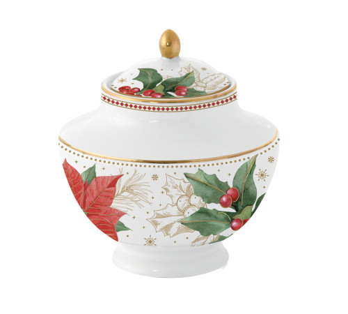 Фарфоровая сахарница 250мл в цветной коробке POINSETTIA&BERRIES