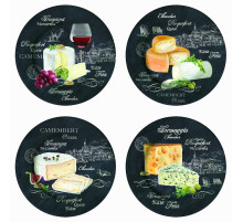 Фарфоровый набор из 4-х тарелок для сыра Ø 19 см в коробке WORLD  OF CHEESE