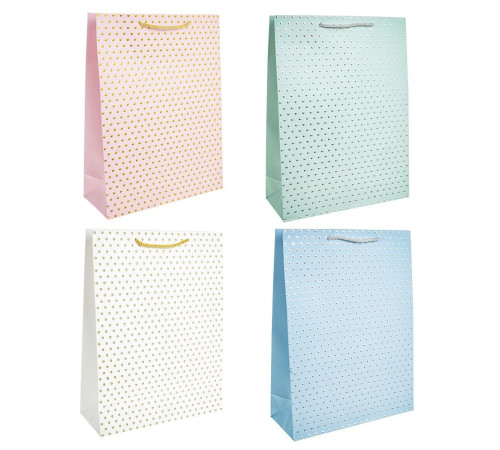 Пакет подарочный (бумага, плотность 210г/м2, блок 12шт), L26 W10 H32 см, 4в.																			