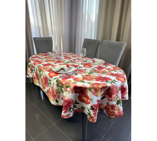 ГРАНАТ: СКАТЕРТЬ ОВАЛ 250СМ (С ПРОПИТКОЙ "АНТИПЯТНО")