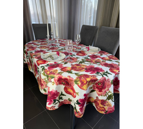 ГРАНАТ: СКАТЕРТЬ ОВАЛ 250СМ (С ПРОПИТКОЙ "АНТИПЯТНО")