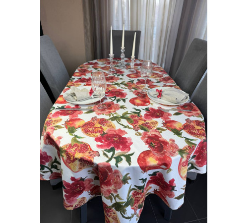 ГРАНАТ: СКАТЕРТЬ ОВАЛ 250СМ (С ПРОПИТКОЙ "АНТИПЯТНО")