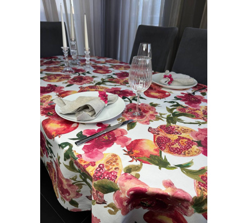 ГРАНАТ: СКАТЕРТЬ ОВАЛ 250СМ (С ПРОПИТКОЙ "АНТИПЯТНО")