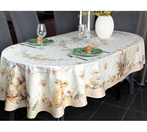 Пасхальная корзина: овальная скатерть 145 х 250 см (с пропиткой "Антипятно")