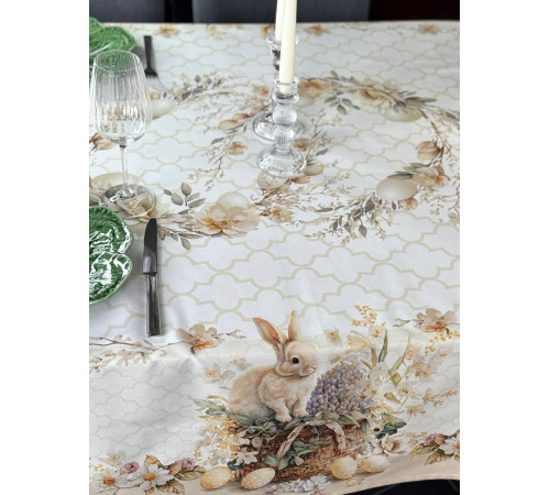 Пасхальная корзина: овальная скатерть 145 х 250 см (с пропиткой "Антипятно")
