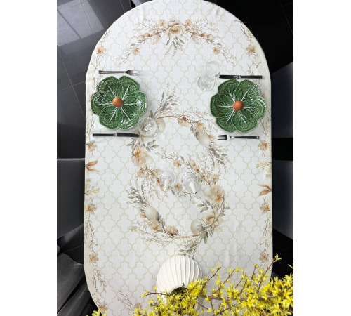 Пасхальная корзина: овальная скатерть 145 х 250 см (с пропиткой "Антипятно")