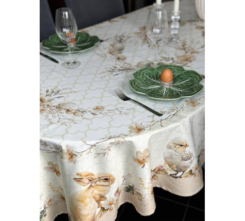 Пасхальная корзина: овальная скатерть 145 х 250 см (с пропиткой "Антипятно")