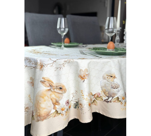 Пасхальная корзина: овальная скатерть 145 х 250 см (с пропиткой "Антипятно")