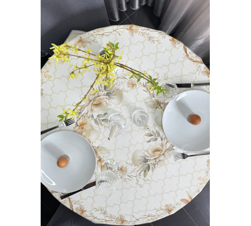 Пасхальная корзина: круглая скатерть д.150 см (с пропиткой "Антипятно")