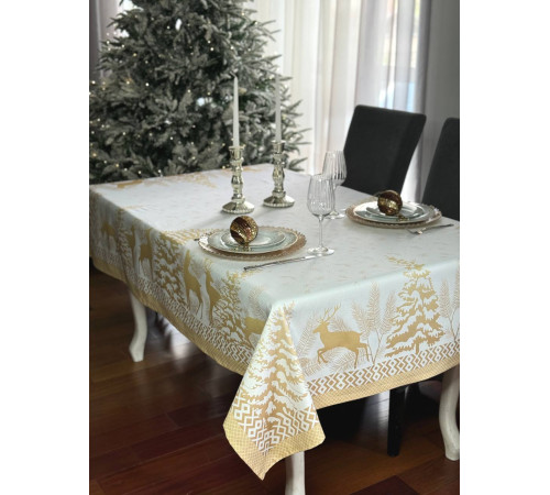BLOOMIA Золотой олень: скатерть (с пропиткой "Антипятно")