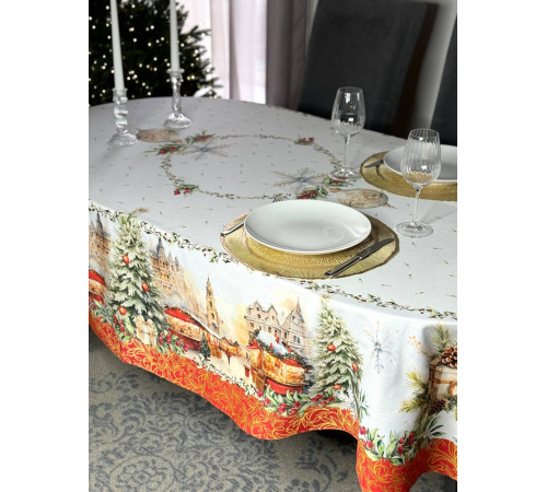 Cкатерть ATMOSPHERE HOME СHRISTMAS MEMORIES Артикул - РВО овал 170*275, размер - овал 170*275