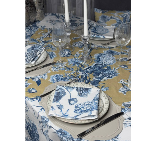 Cкатерть BLOOMIA Toille flora blanca (с пропиткой "Антипятно")