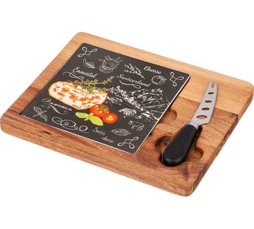 НАБОР ДЛЯ СЫРА LEFARD "СЕКРЕТНЫЕ ИНГРЕДИЕНТЫ" 2 ПРЕДМЕТА ЧЕРНЫЙ 25*20*2,5 СМ