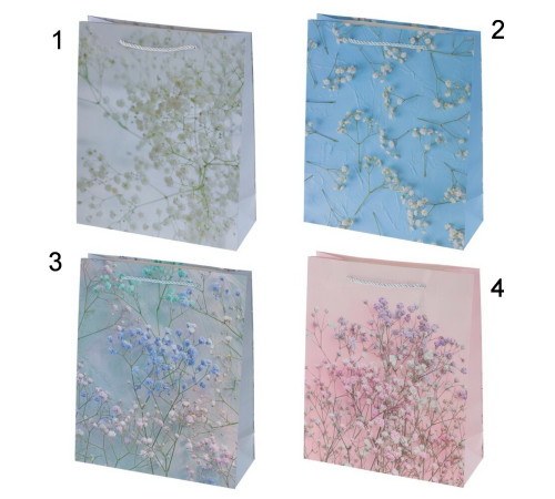 Пакет подарочный (бумага 210г/м2, блок 12шт) стоимость за 1шт (Нужный вариант указать в комментарии), L26 W10 H32 см, 4в.