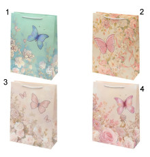 Пакет подарочный (бумага 210г/м2, блок 12шт) стоимость за 1шт (Нужный вариант указать в комментарии), L30 W12 H40 см, 4в.