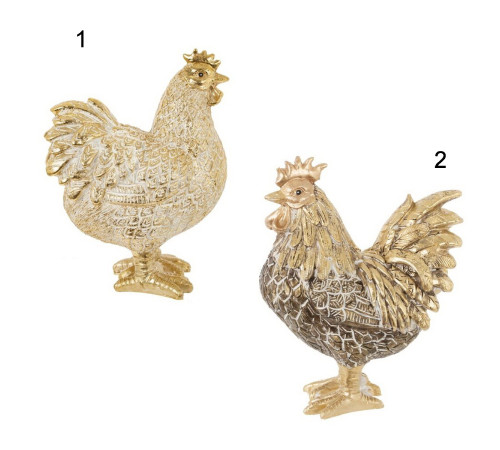 Фигурка декоративная "Петух/Курица" стоимость за 1шт (Нужный вариант указать в комментарии), L7 W13 H16 см, 2в.