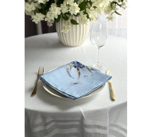 Салфетка BLOOMIA "Delight blue" Артикул -БДБ 37*37, размер - 37*37