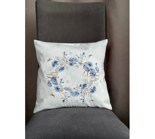 Декоративная наволочка BLOOMIA "Delight blue" Артикул - НБДБ-40*40, размер - 40*40