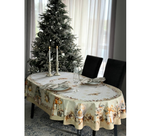 Cкатерть BLOOMIA GOLDEN СHRISTMAS Артикул - БГК овал 168*280