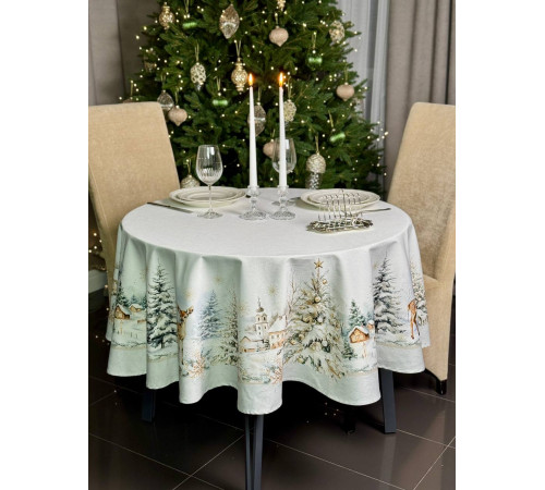 Cкатерть ATMOSPHERE HOME CHRISTMAS HARMONY Артикул - РГА Ф150, размер - круг д.150