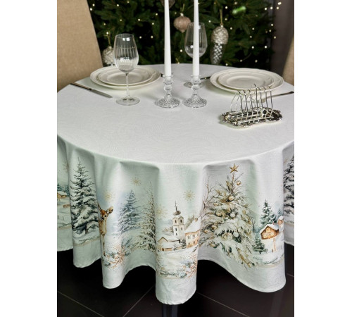 Cкатерть ATMOSPHERE HOME CHRISTMAS HARMONY Артикул - РГА Ф150, размер - круг д.150
