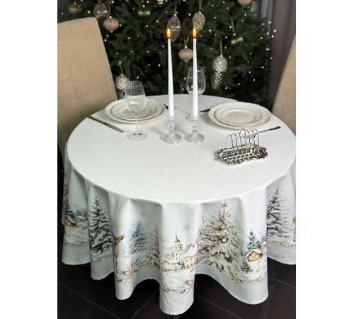 Cкатерть ATMOSPHERE HOME CHRISTMAS HARMONY Артикул - РГА Ф150, размер - круг д.150
