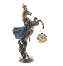 Фигурка декоративная "Лошадь" с часами D5см, (LR44x1), L22 W11 H39,5 см