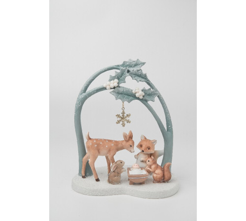 Сувенир "Лесные друзья с младенцем" 17,6*12,2*21см