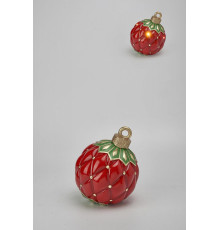 Сувенир "Декоративный Led шар красный"  13.9*13.4*16.9см