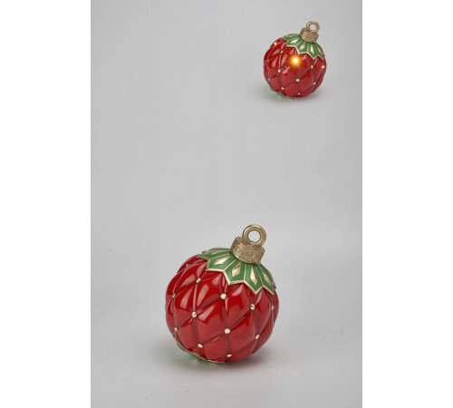 Сувенир "Декоративный Led шар красный"  13.9*13.4*16.9см