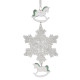 Украшение новогоднеe подвеска"Снежинка с лошадками", L11,5 W0,5 H24 см,