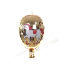 Украшение новогоднее "Воздушный шарик с лошадкой", L7 W7 H11 см
