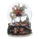 Фигурка декоративная "Дед Мороз на лошадке" в стекл шаре (ключ,муз), D 14 см, L15 W16 H18,5 см