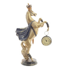 Фигурка декоративная "Лошадь" с часами D5см, (LR44x1), L22 W11 H39,5 см