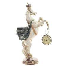 Фигурка декоративная "Лошадь" с часами D5см, (LR44x1), L22 W11 H39,5 см