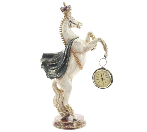 Фигурка декоративная "Лошадь" с часами D5см, (LR44x1), L22 W11 H39,5 см