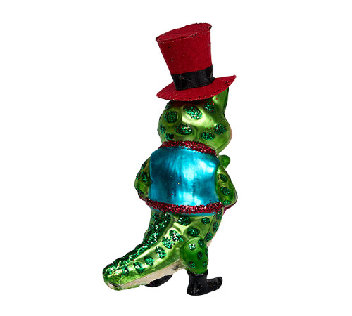 Крокодил-джентльмен с часами брегет (стекло) 8,5х6,5х16 см 