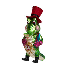 Крокодил-джентльмен с часами брегет (стекло) 8,5х6,5х16 см 