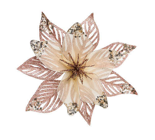 Пуансеттия шампань на клипе d 20х8,5 см 