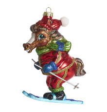 Лошадь-лыжник (стекло) 9х6,5х12,5 см 