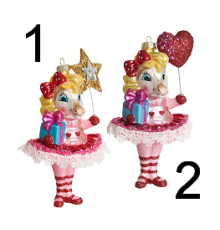 Лошадь-балеринка с подарками асс. из 2-х стоимость за 1шт (Нужный вариант указать в комментарии) (стекло)  8х7х14 см