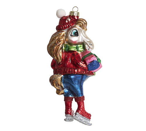 Лошадь "Джентльмен "Ледовый праздник" (стекло) 7х5х16 см