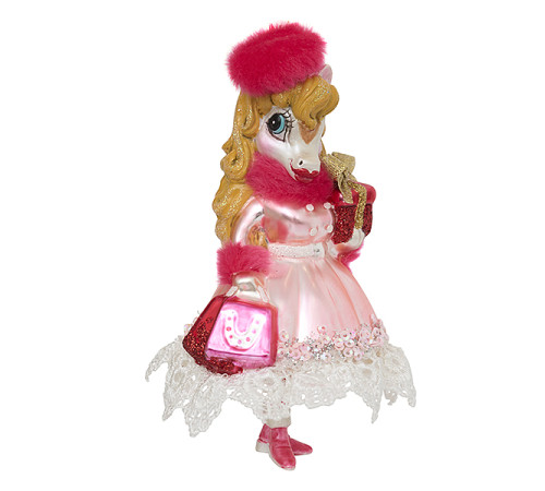 Лошадь "Леди в малиновом берете" (стекло) 7х7х14 см 